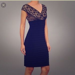 Adrianna Papell Lace Top Bandage Dress